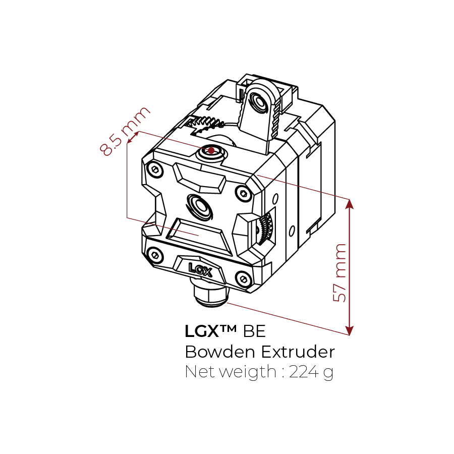 LGX Technical Drawings with basic dimensions