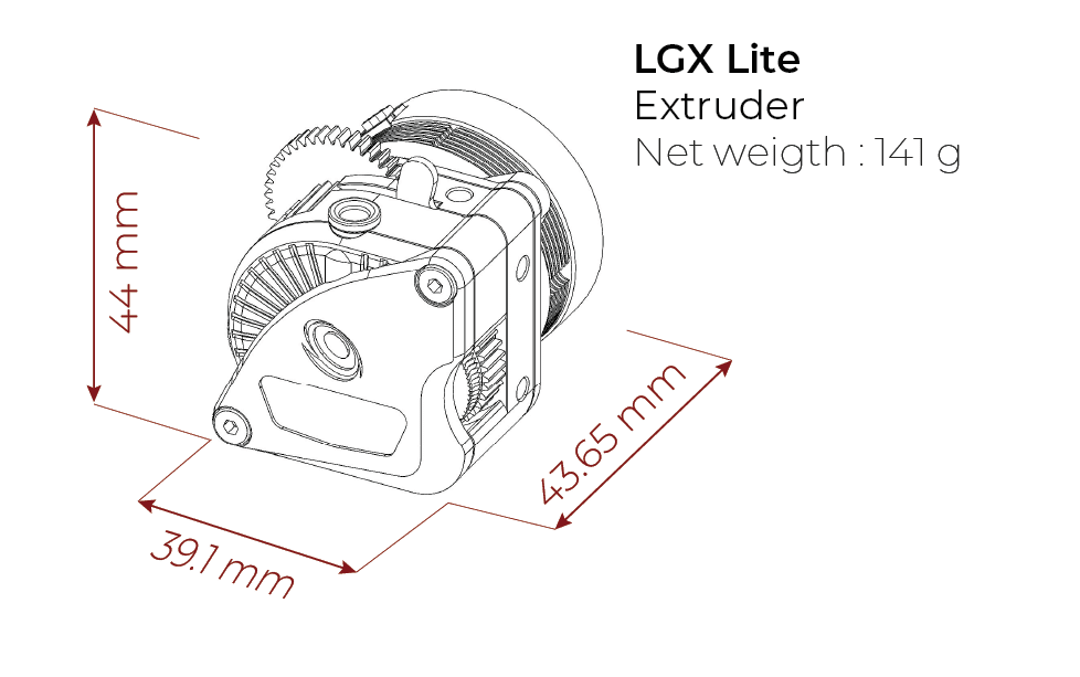 LGX Lite Technical Drawings with basic dimensions