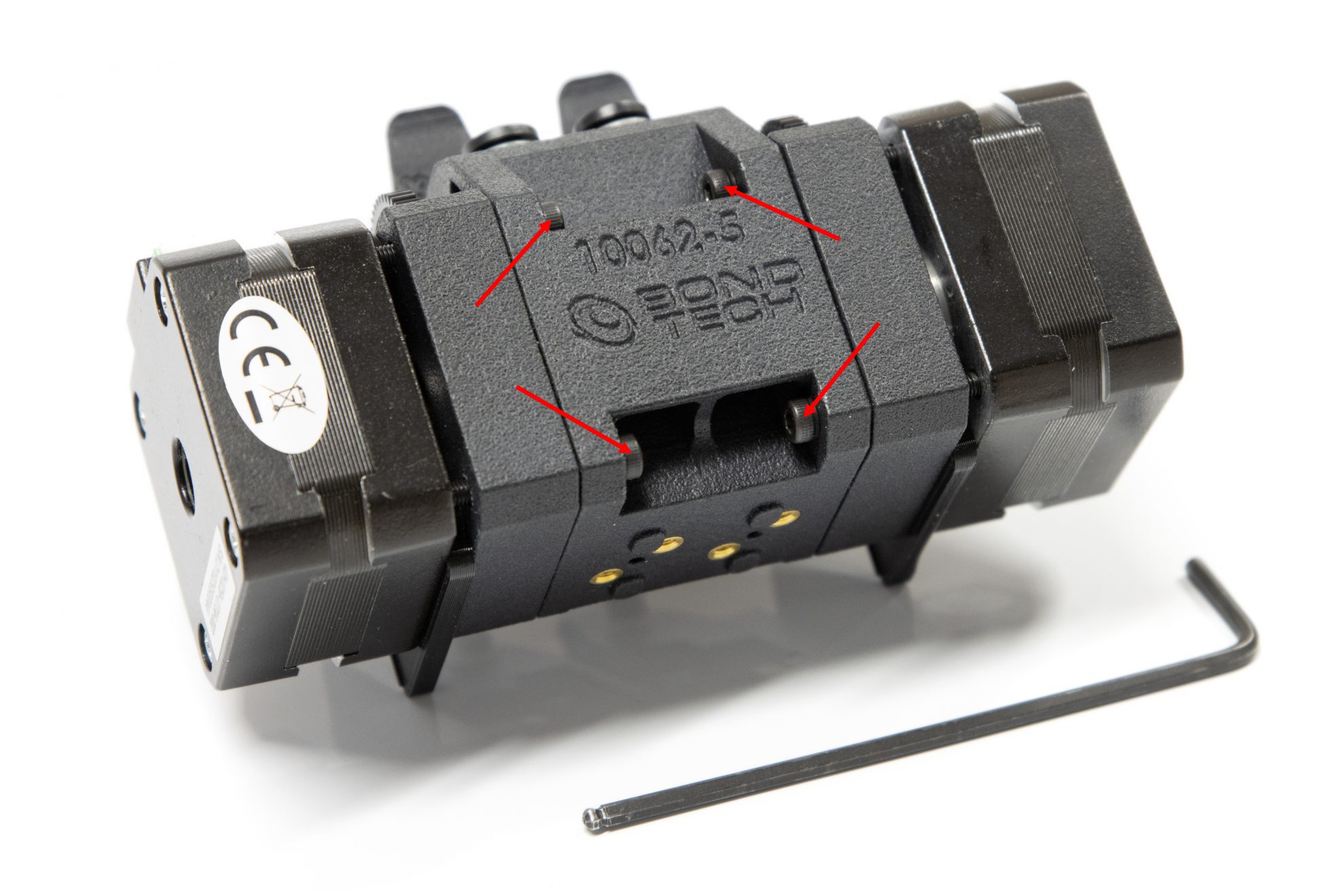 Front holding screws of the BMG-X2-M extruder